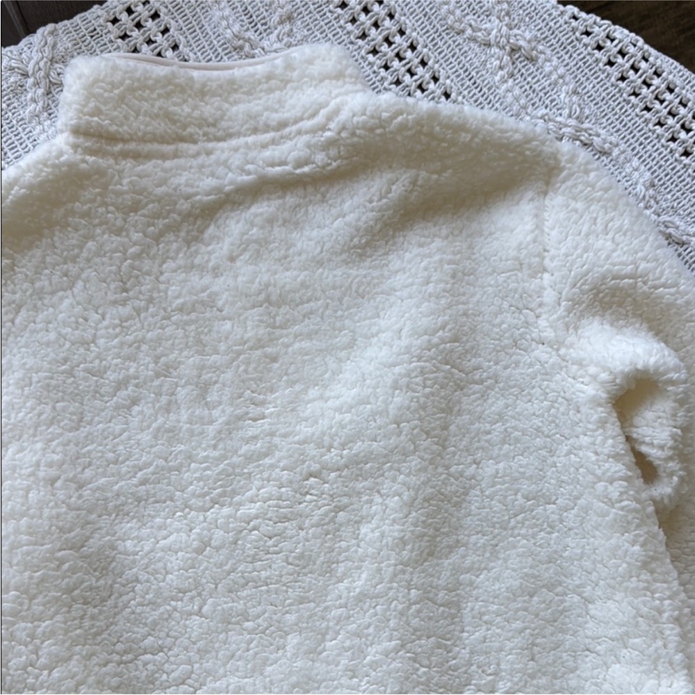 Wallflower Cozy White Sherpa Half-Zip Sweater - Picture 4 of 10